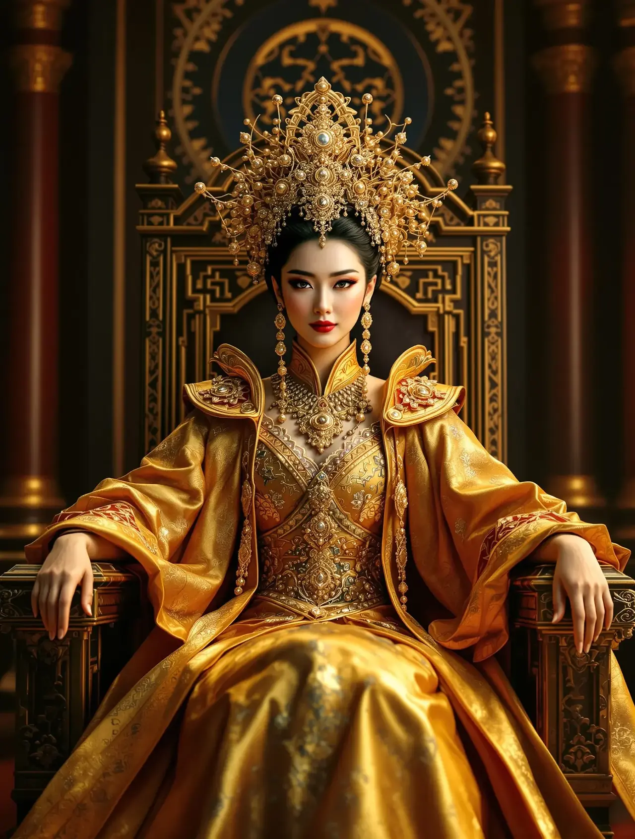 黄豆短剧短剧《凤归天下》封面图，宫斗题材短剧
